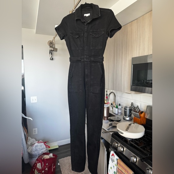 Good American Fit For Success denim jumpsuit in black - Picture 9 of 15